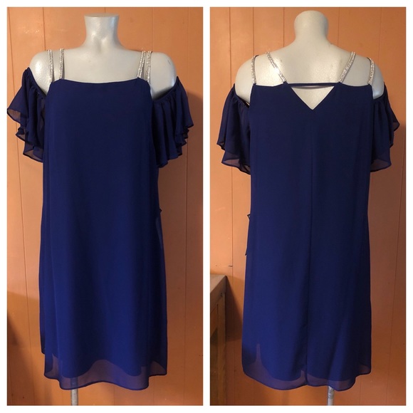 NWT MSK Embellished Cold Shoulder Dress, 12 - Picture 3 of 13